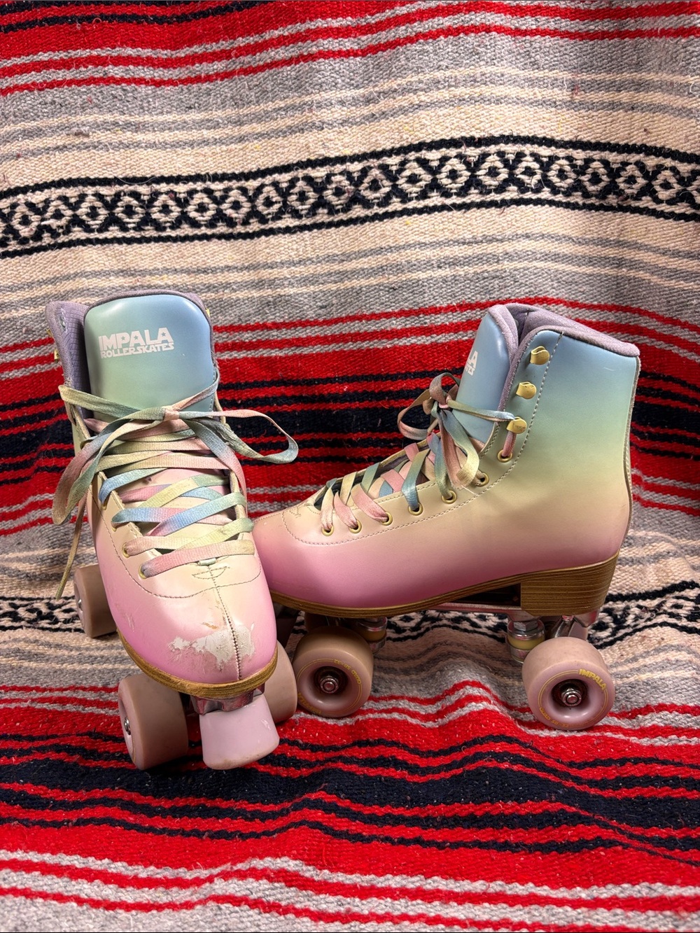 Impala Pastel Ombre Roller Skates - Pink to Mint Women’s Size 9
